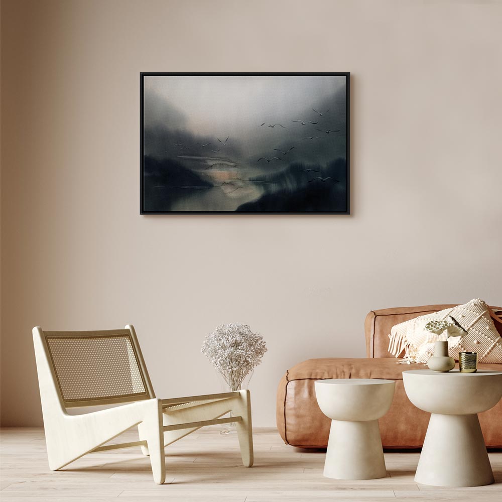 Nostalgic Space Abstract Landscape Canvas Print