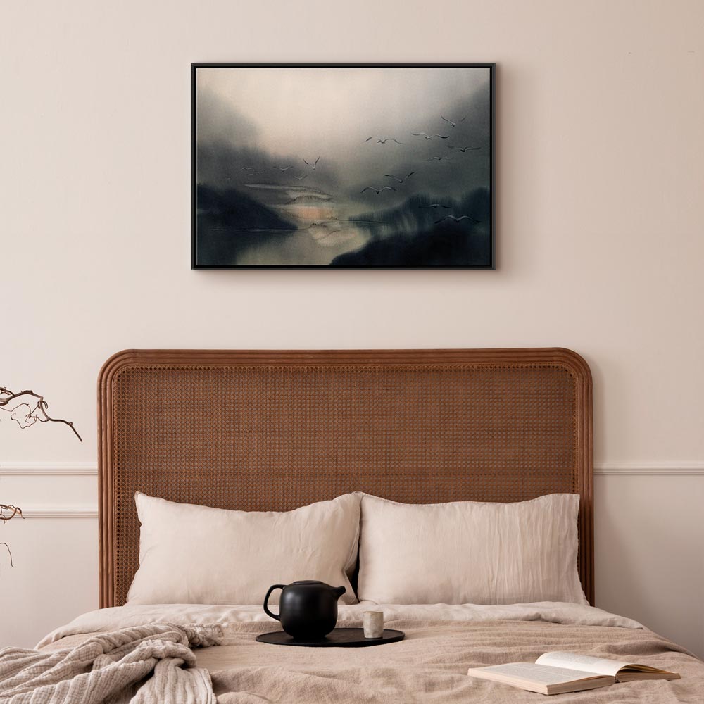 Nostalgic Space Abstract Landscape Canvas Print