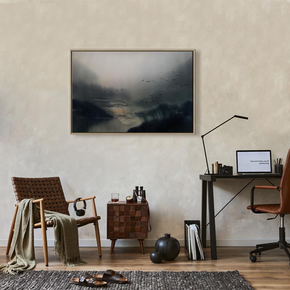 Nostalgic Space Abstract Landscape Canvas Print