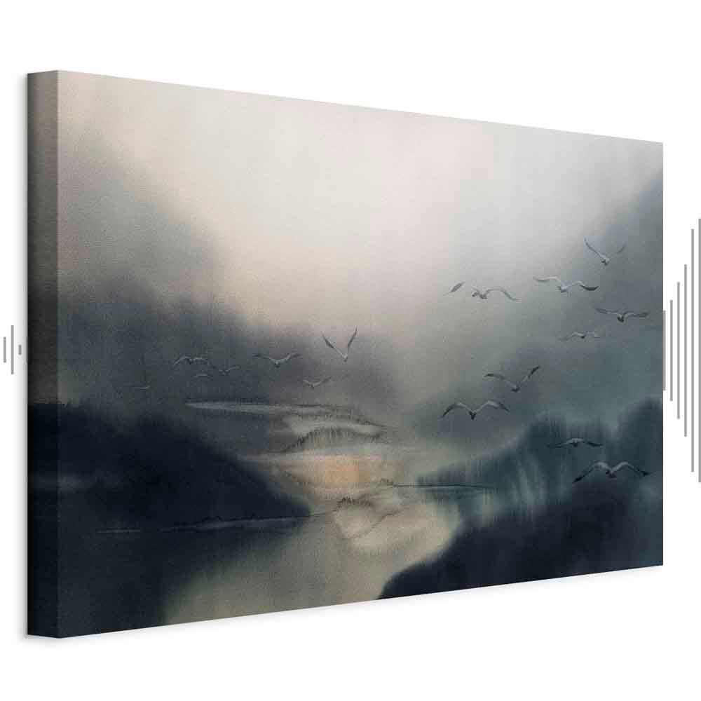 Nostalgic Space Abstract Landscape Canvas Print