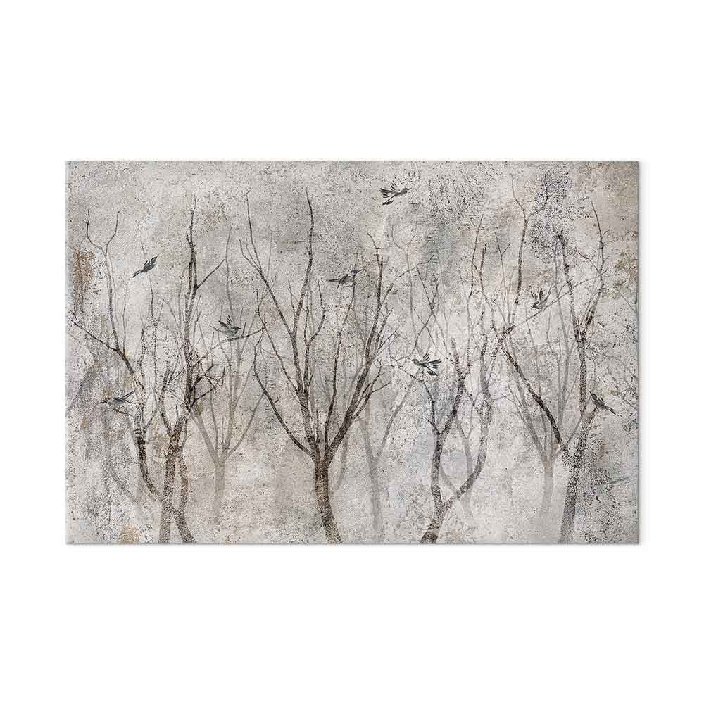 Winter Birds Forest Landscape Canvas Print
