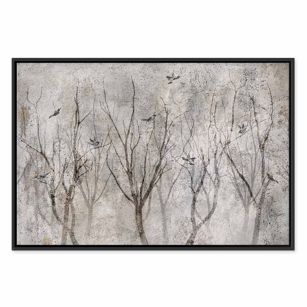 Winter Birds Forest Landscape Canvas Print