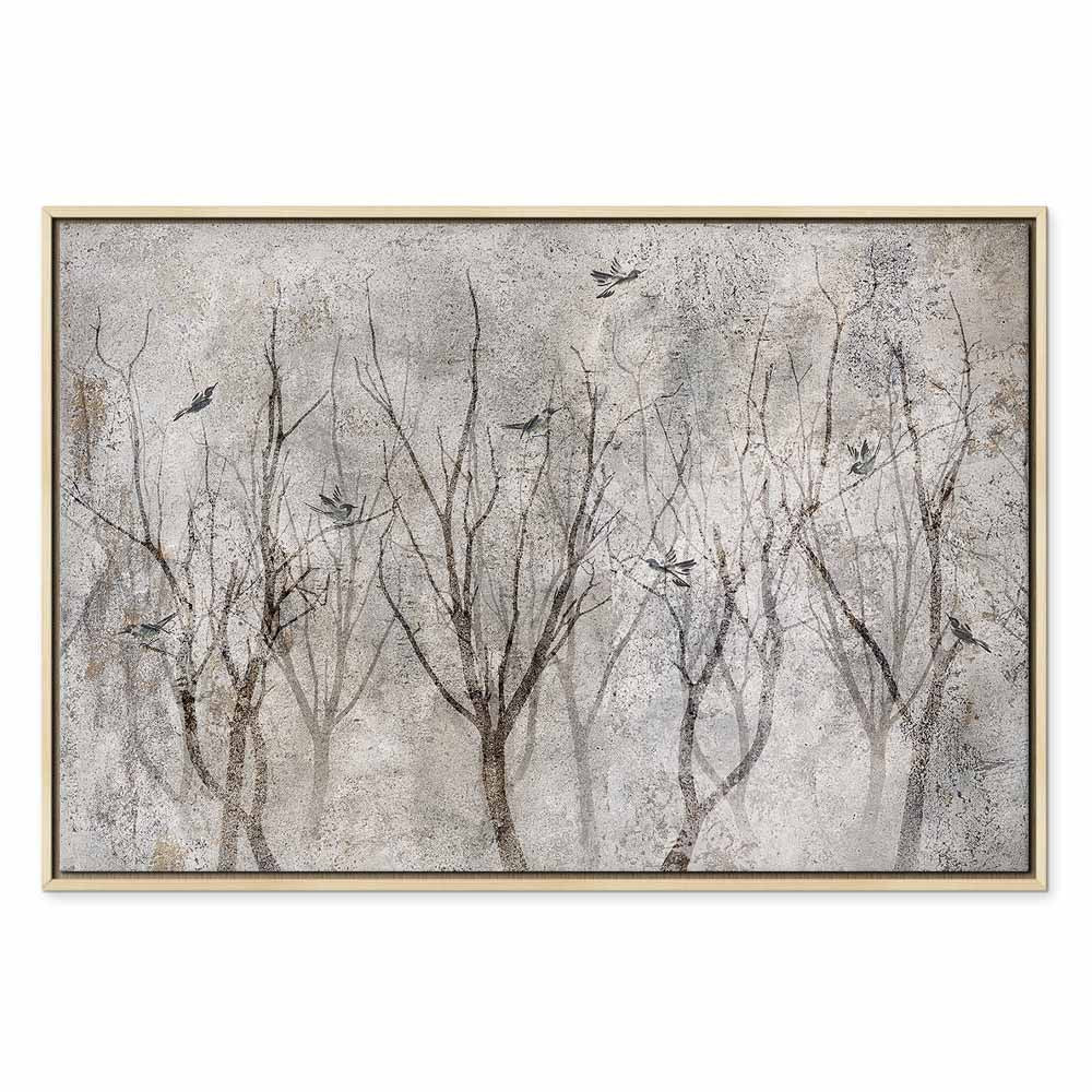 Winter Birds Forest Landscape Canvas Print