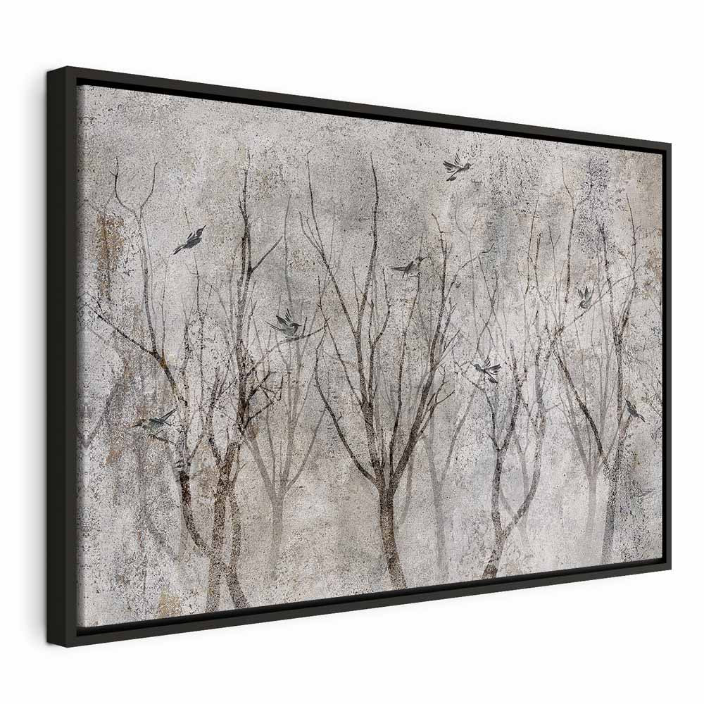 Winter Birds Forest Landscape Canvas Print