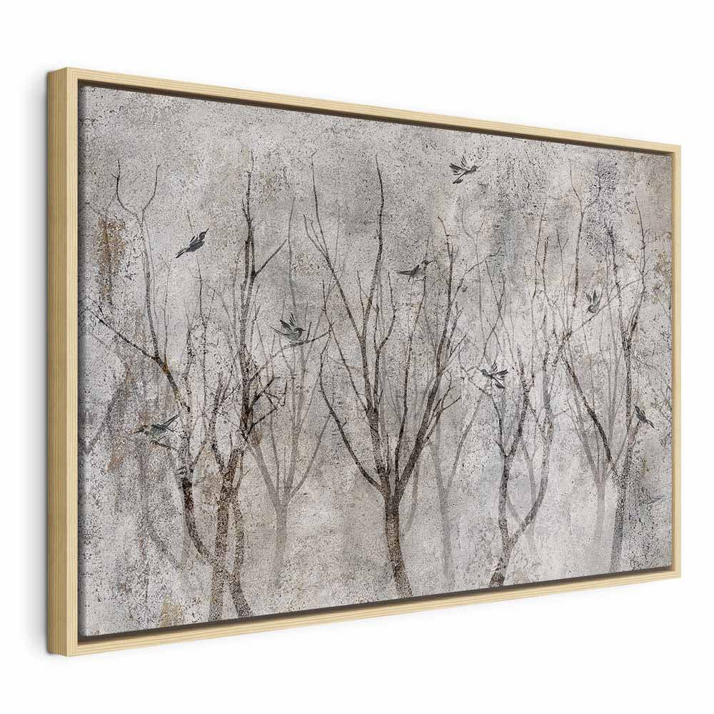 Winter Birds Forest Landscape Canvas Print