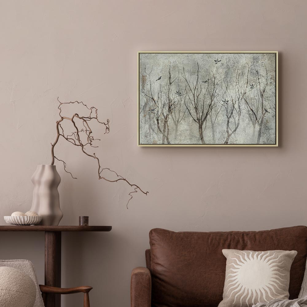 Winter Birds Forest Landscape Canvas Print