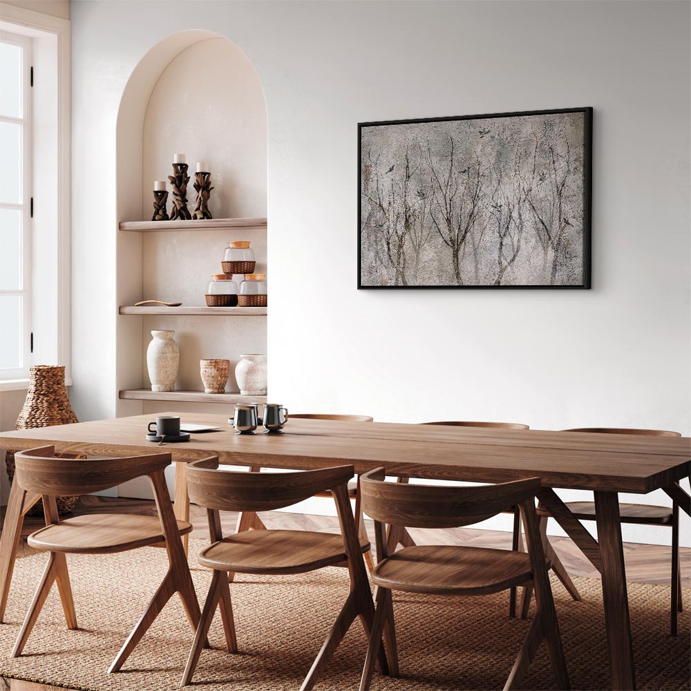 Winter Birds Forest Landscape Canvas Print