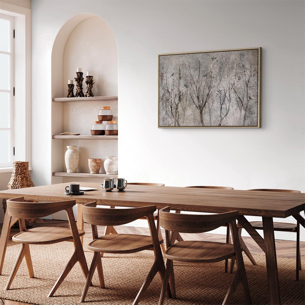 Winter Birds Forest Landscape Canvas Print