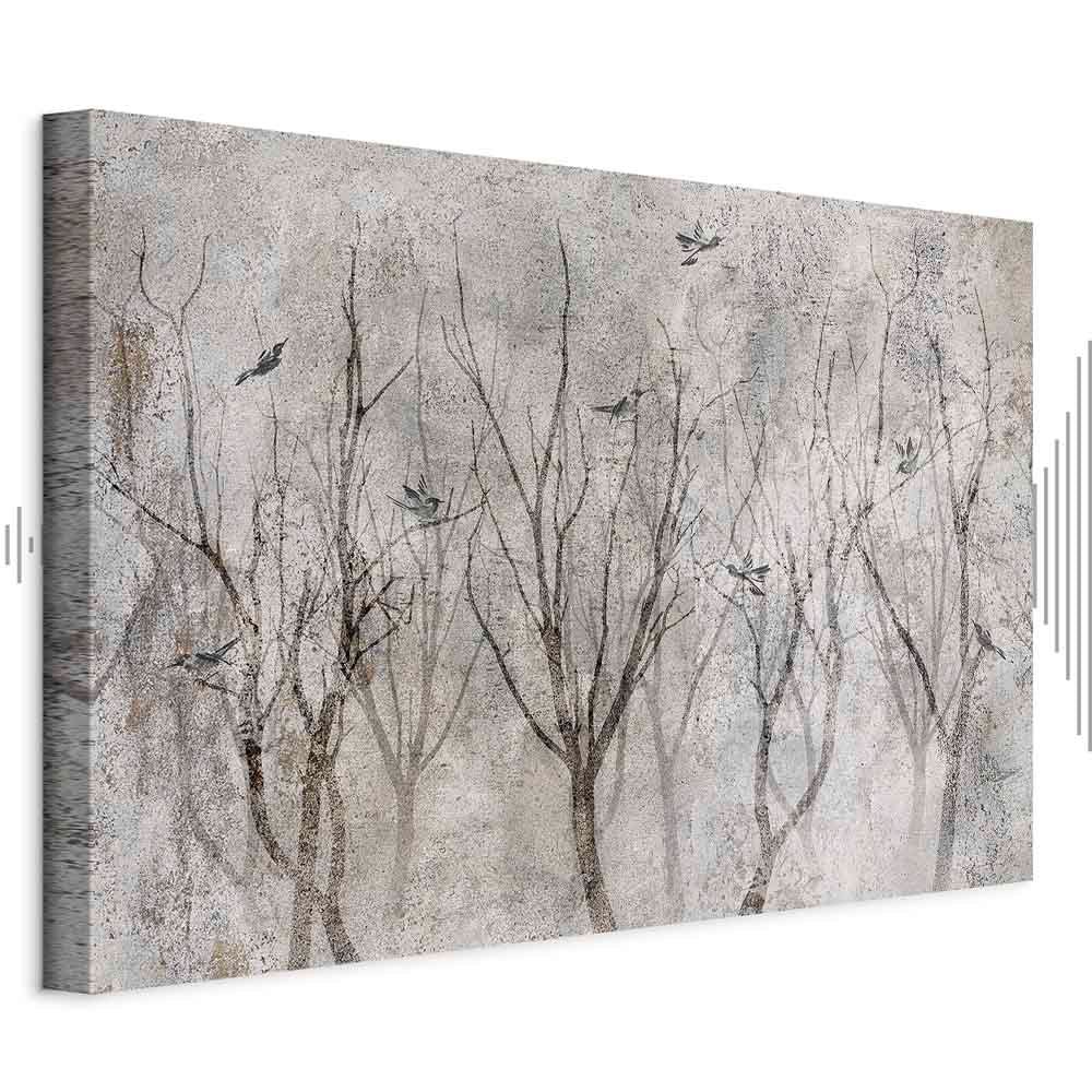 Winter Birds Forest Landscape Canvas Print