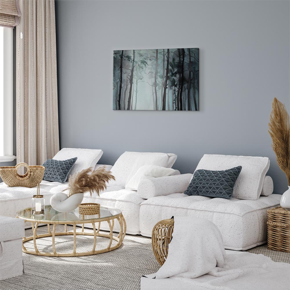 Hazy Forest Landscape Canvas Print