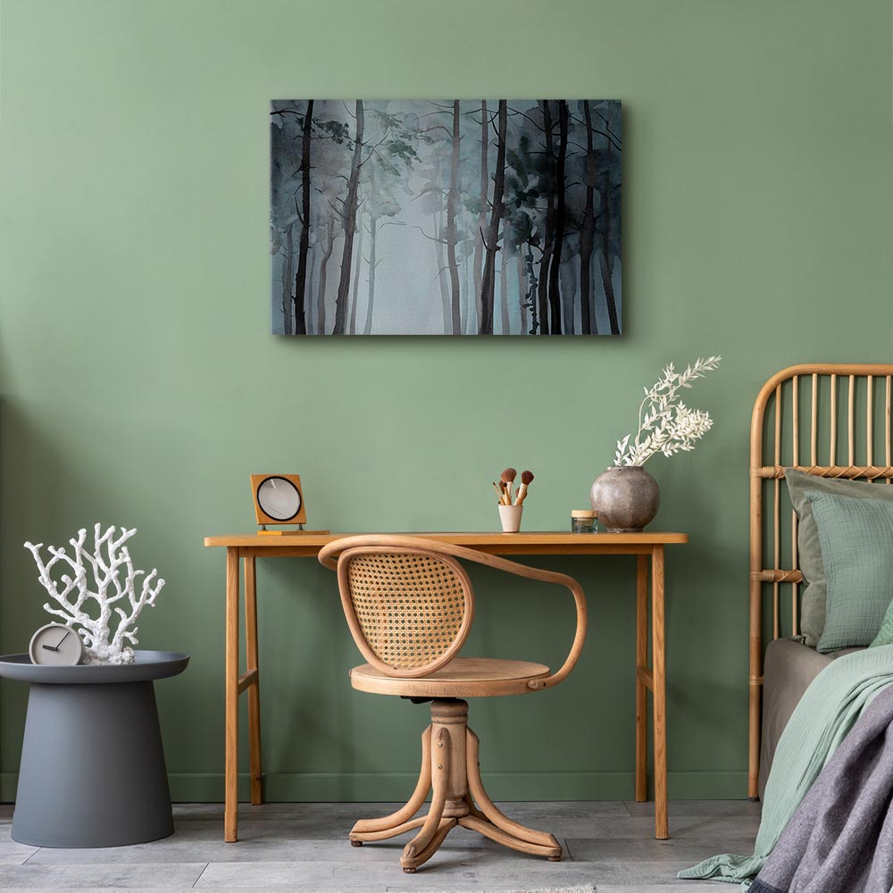 Hazy Forest Landscape Canvas Print