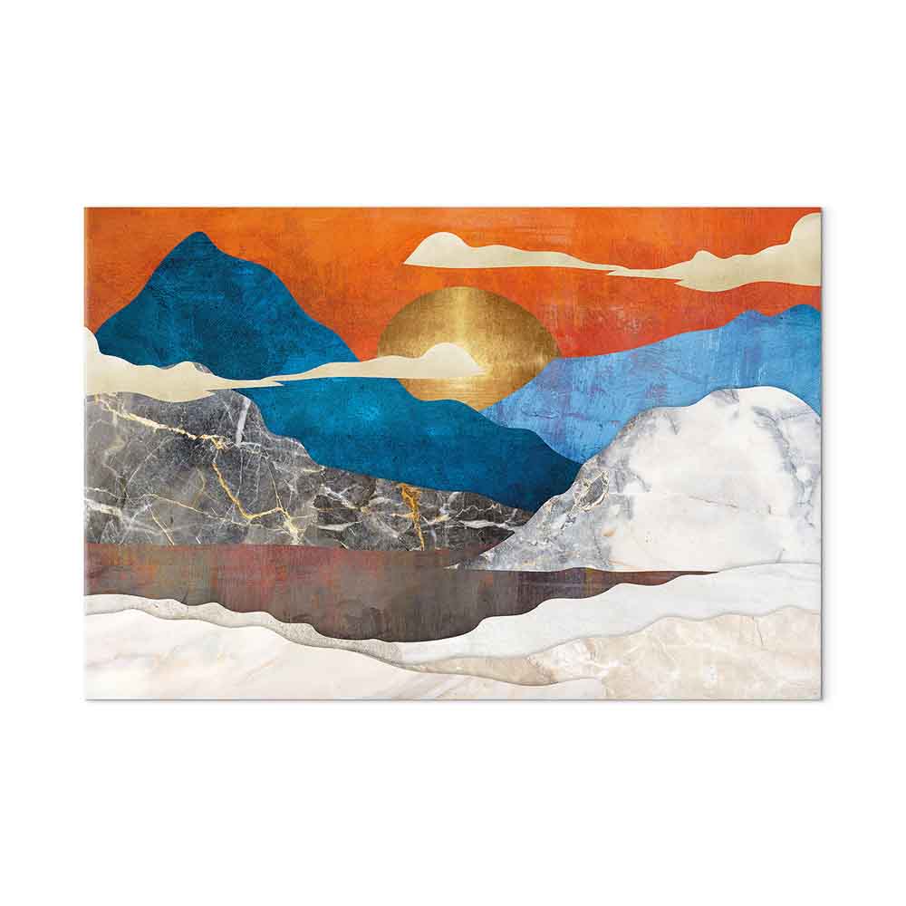 Mountain Lake Clouds Landscape Canvas Print