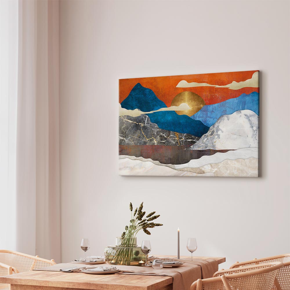 Mountain Lake Clouds Landscape Canvas Print