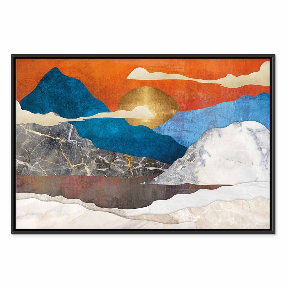 Mountain Lake Clouds Landscape Canvas Print
