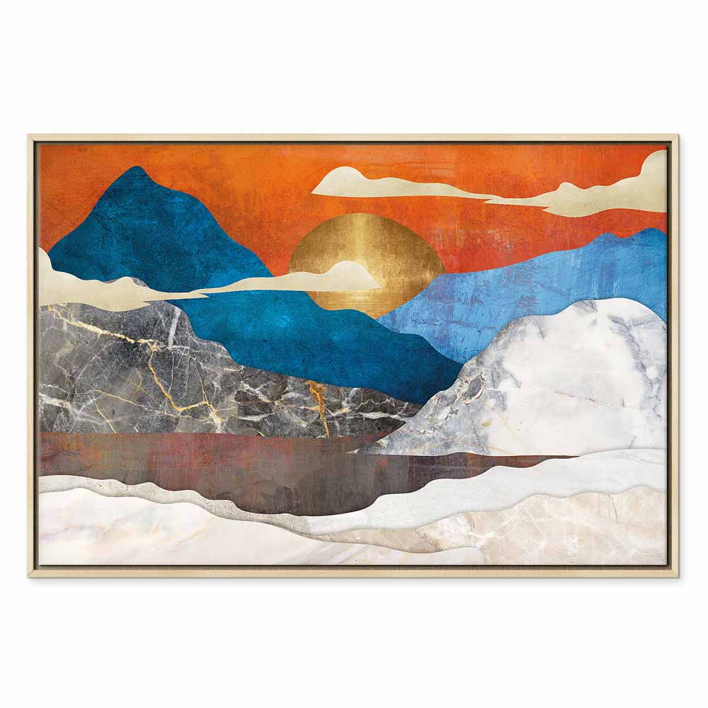 Mountain Lake Clouds Landscape Canvas Print