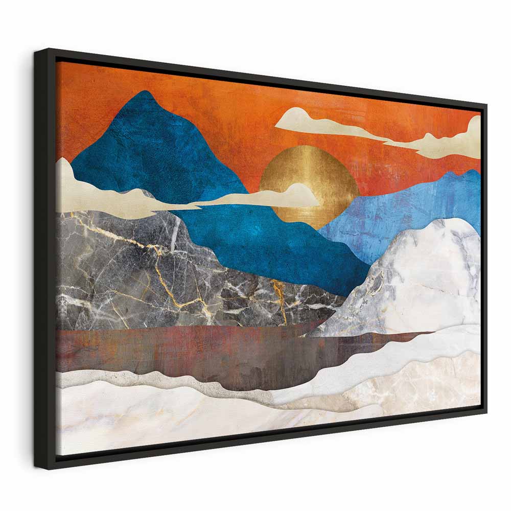 Mountain Lake Clouds Landscape Canvas Print