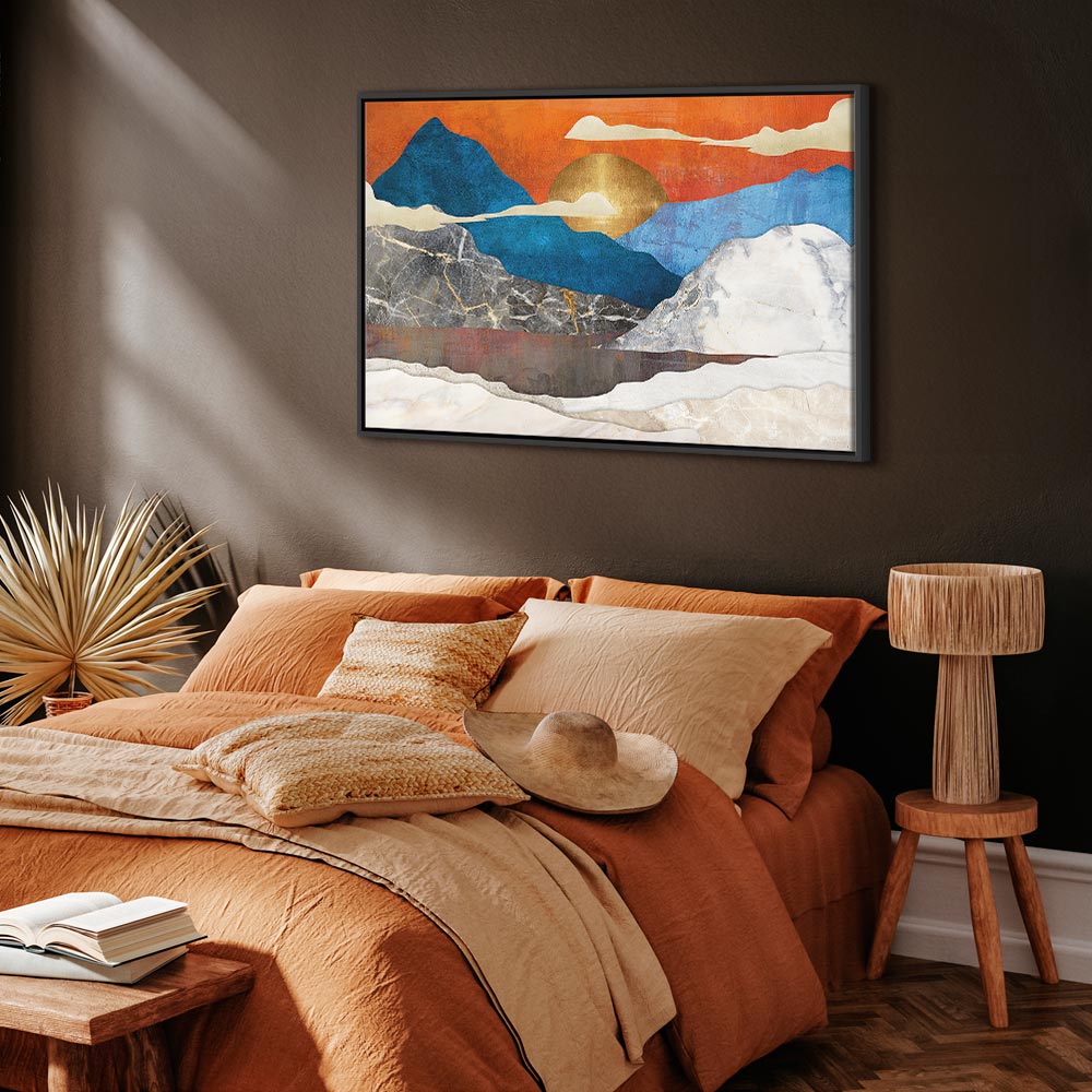 Mountain Lake Clouds Landscape Canvas Print