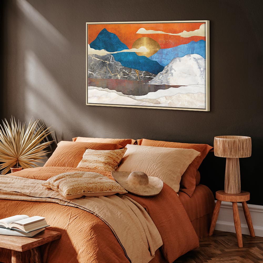 Mountain Lake Clouds Landscape Canvas Print