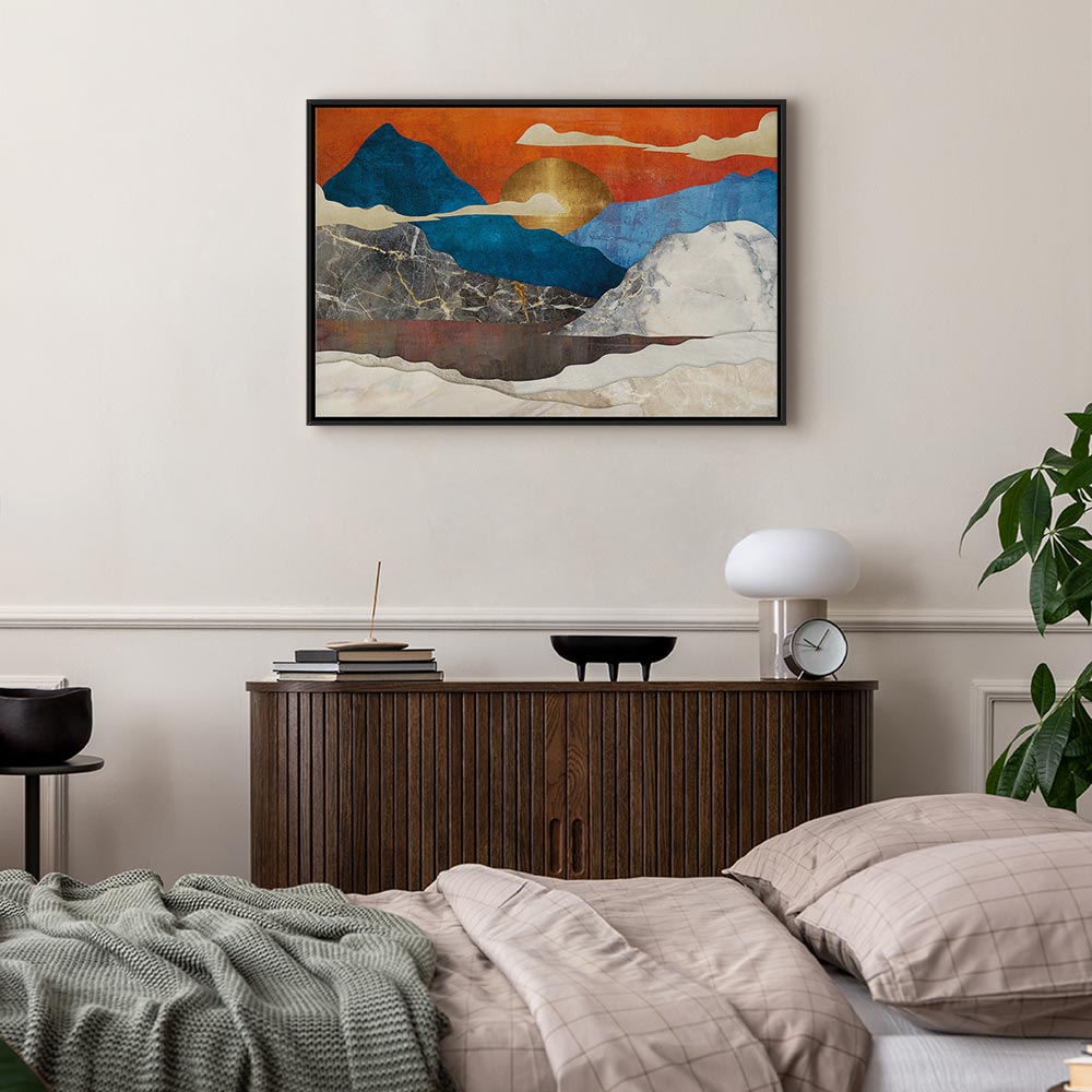 Mountain Lake Clouds Landscape Canvas Print