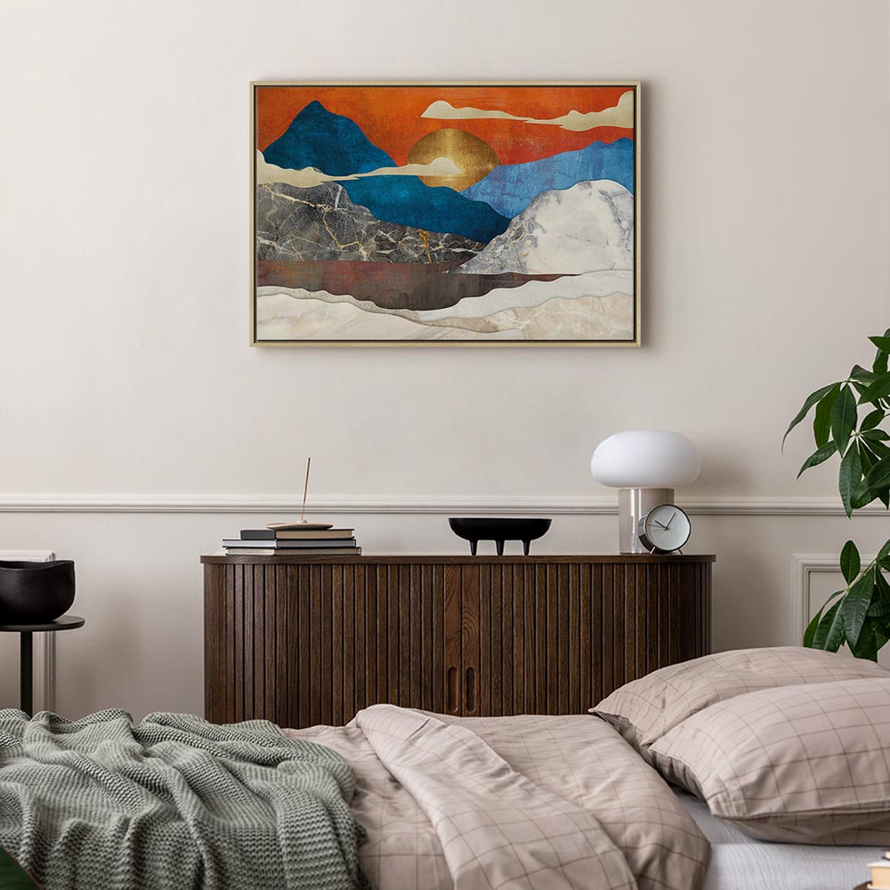 Mountain Lake Clouds Landscape Canvas Print