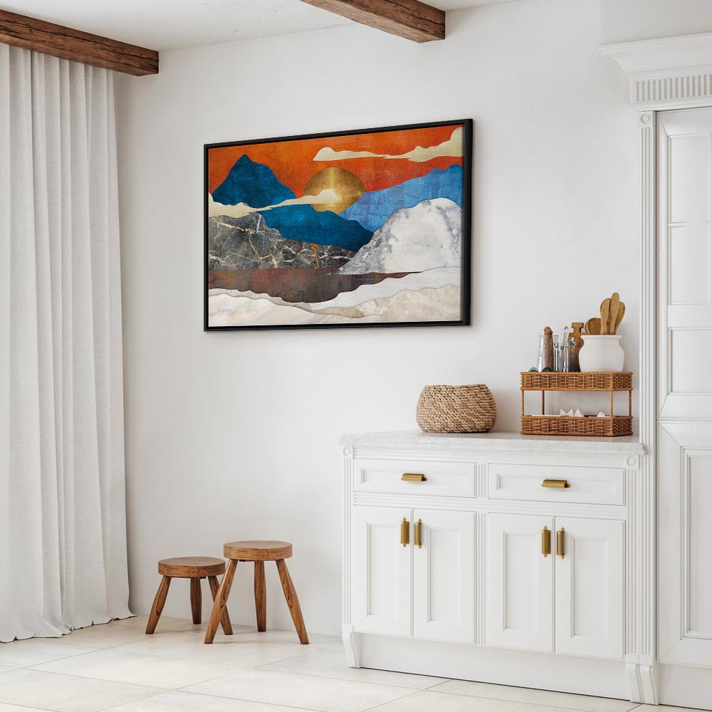 Mountain Lake Clouds Landscape Canvas Print