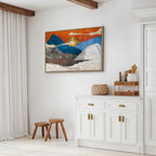 Mountain Lake Clouds Landscape Canvas Print