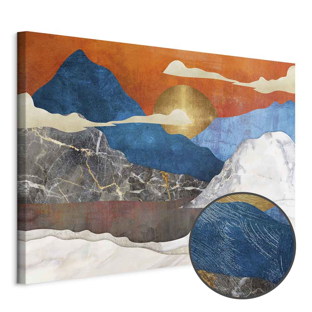 Mountain Lake Clouds Landscape Canvas Print