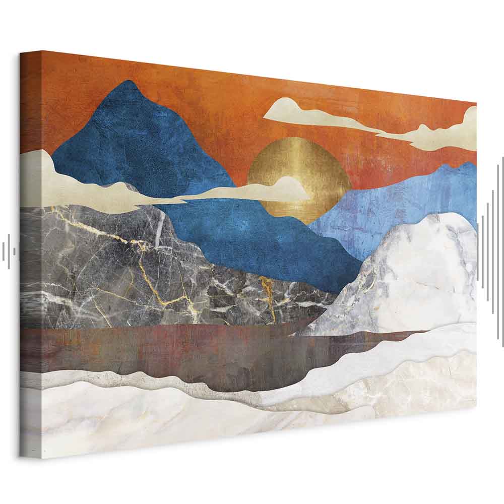 Mountain Lake Clouds Landscape Canvas Print