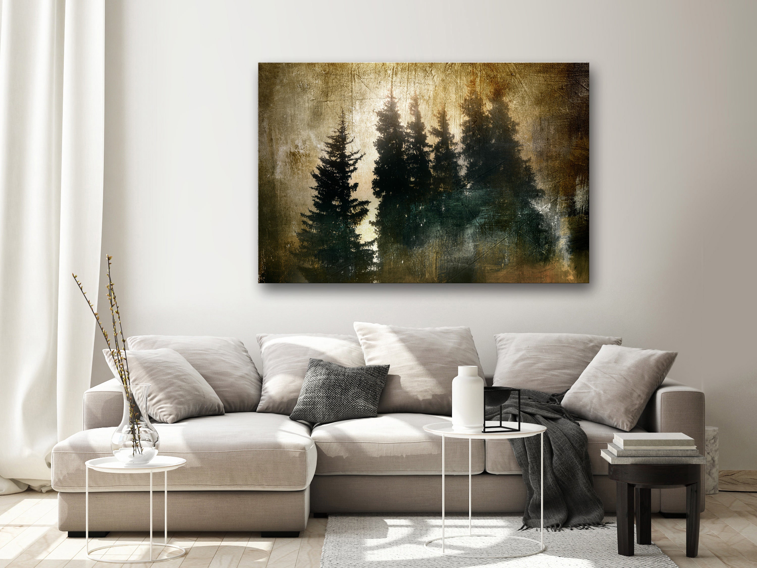 Canvas Print Stately Spruces Wide 1 Part
