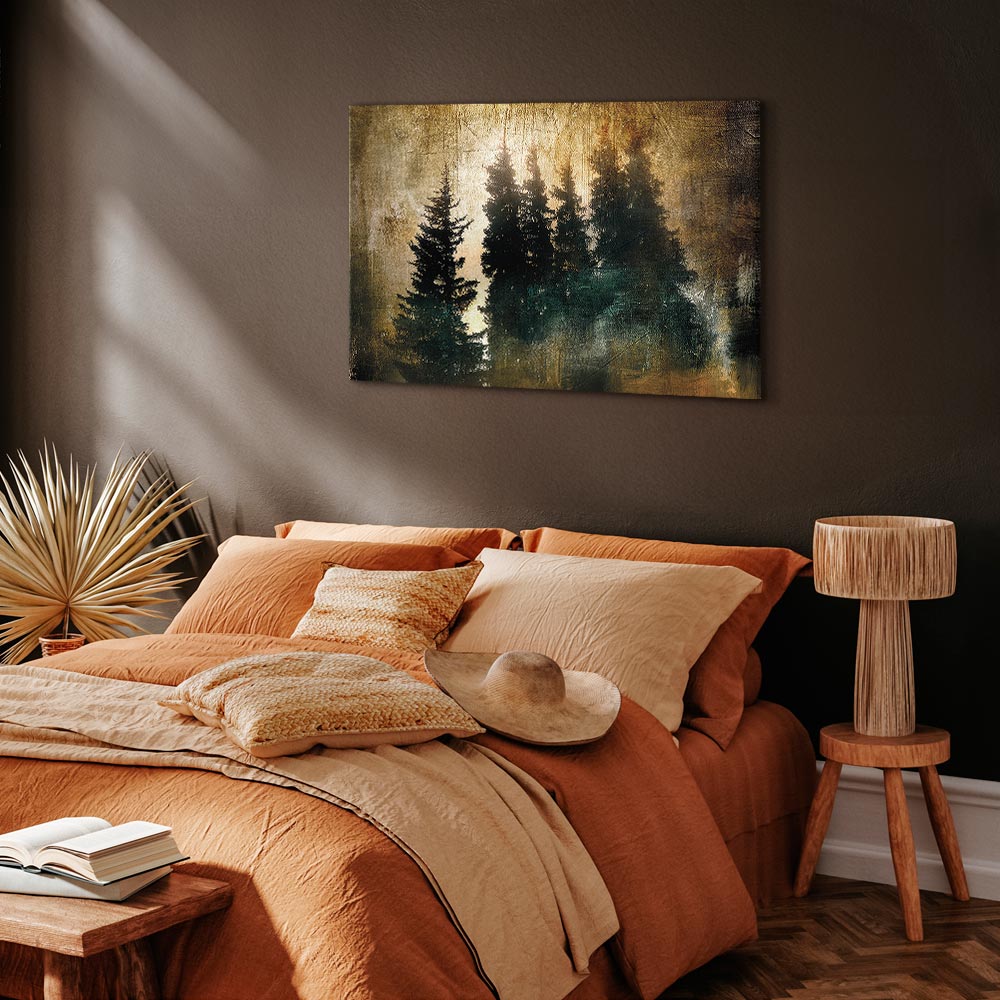 Stately Spruce Forest Landscape Canvas Print