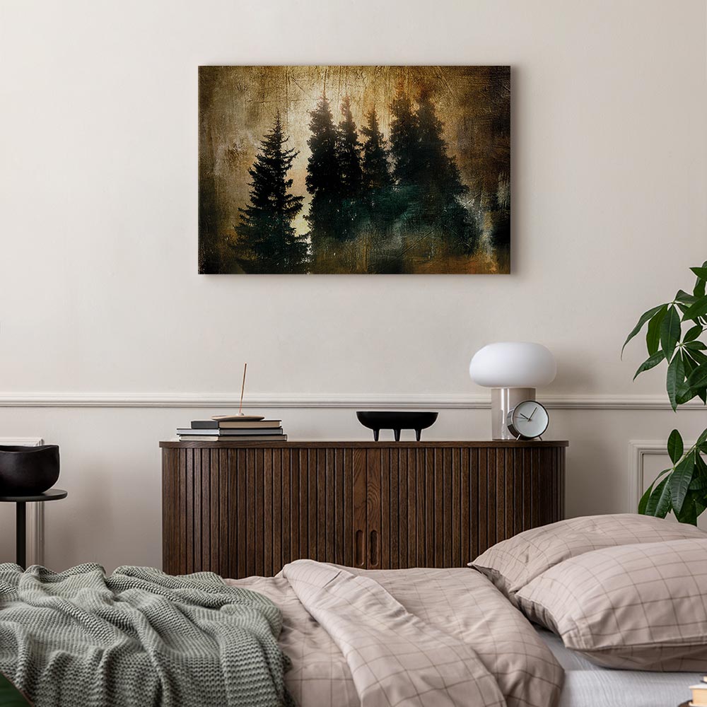 Stately Spruce Forest Landscape Canvas Print