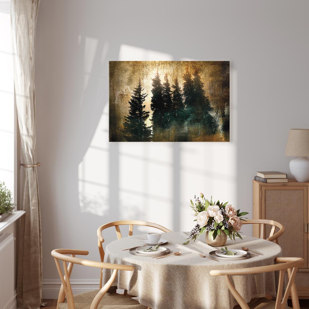 Stately Spruce Forest Landscape Canvas Print