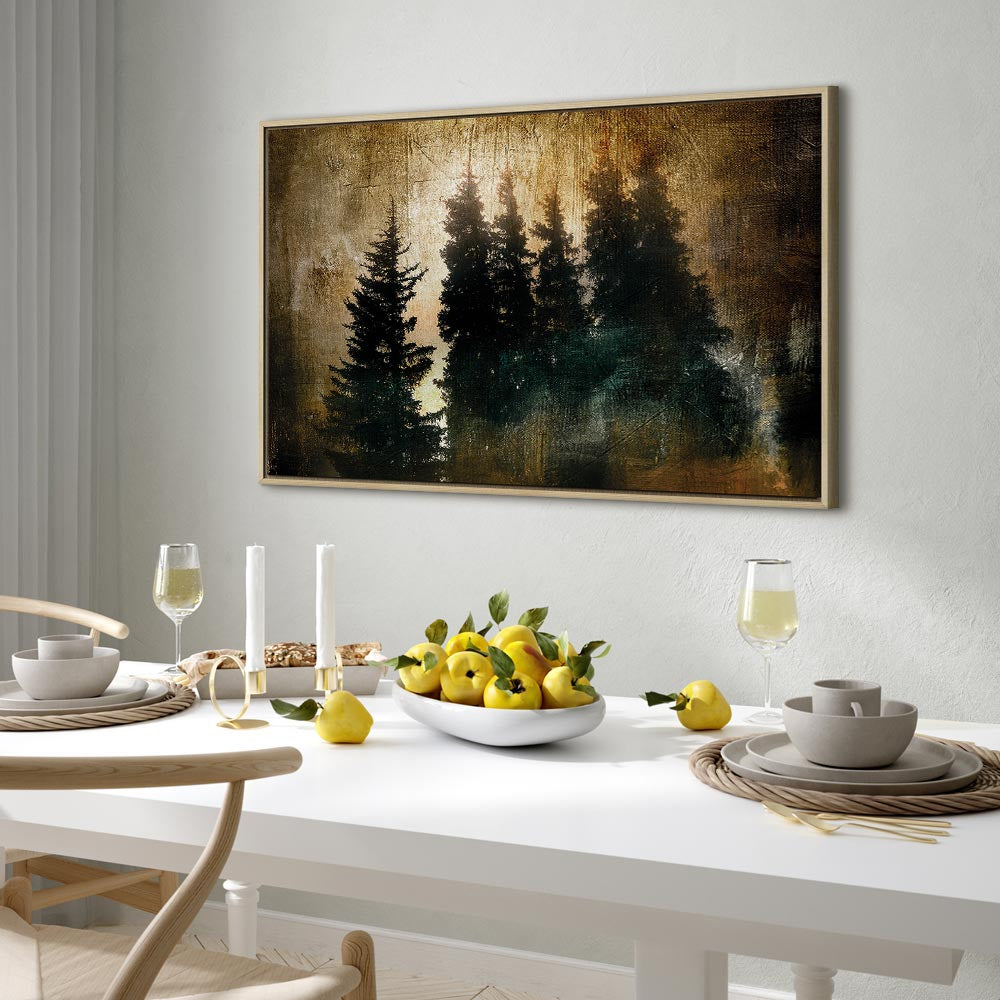 Stately Spruce Forest Landscape Canvas Print