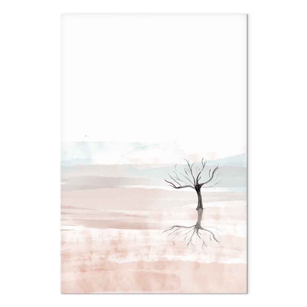 Watercolor Forest Landscape Vertical Canvas Print