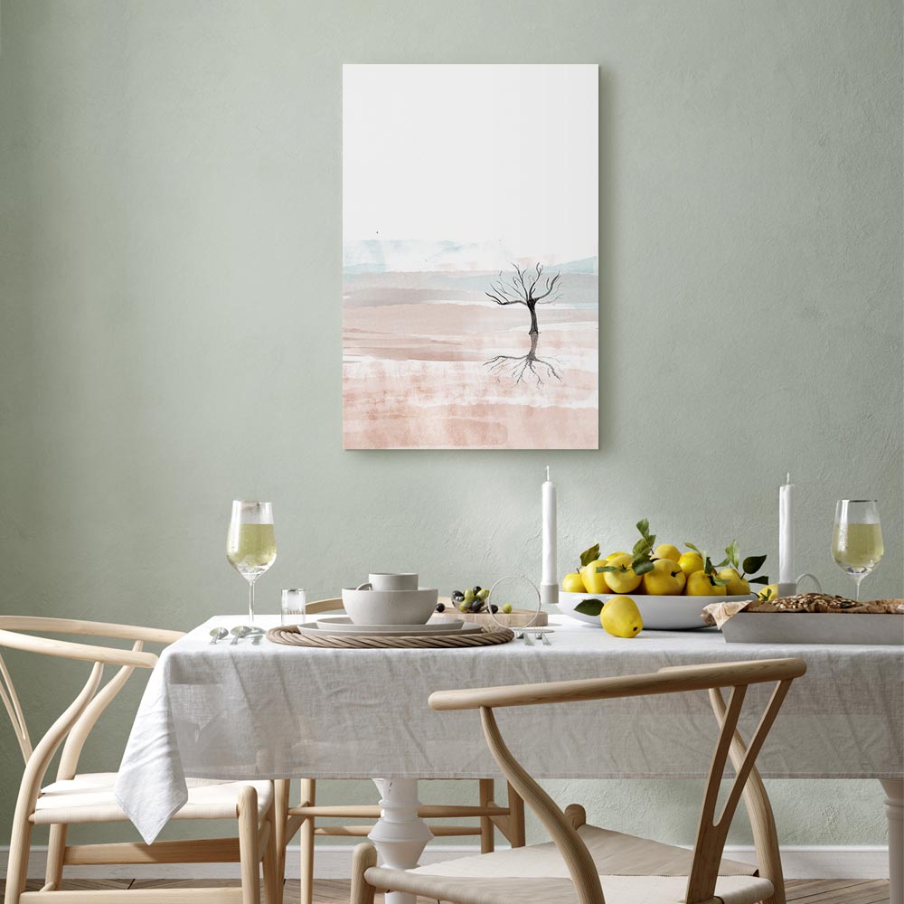 Watercolor Forest Landscape Vertical Canvas Print