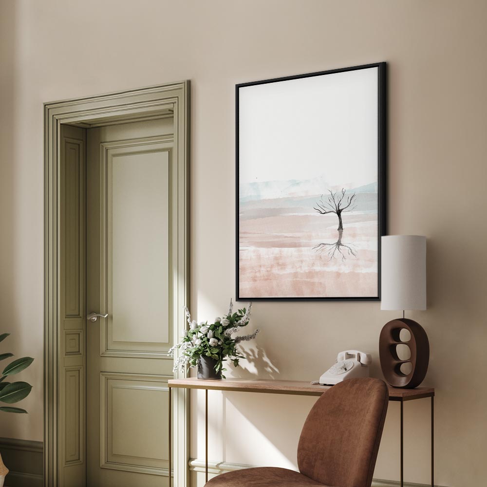 Watercolor Forest Landscape Vertical Canvas Print