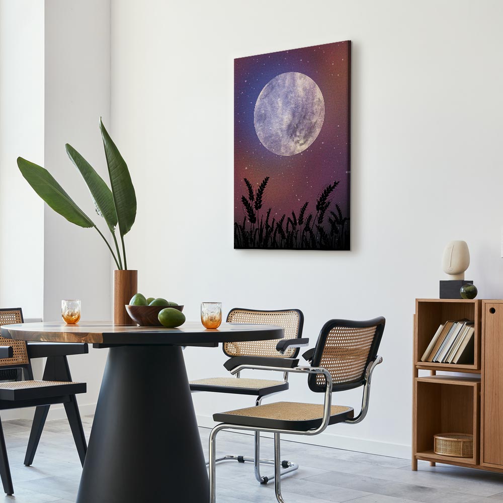 Starry Country Night Sky Landscape Canvas Print