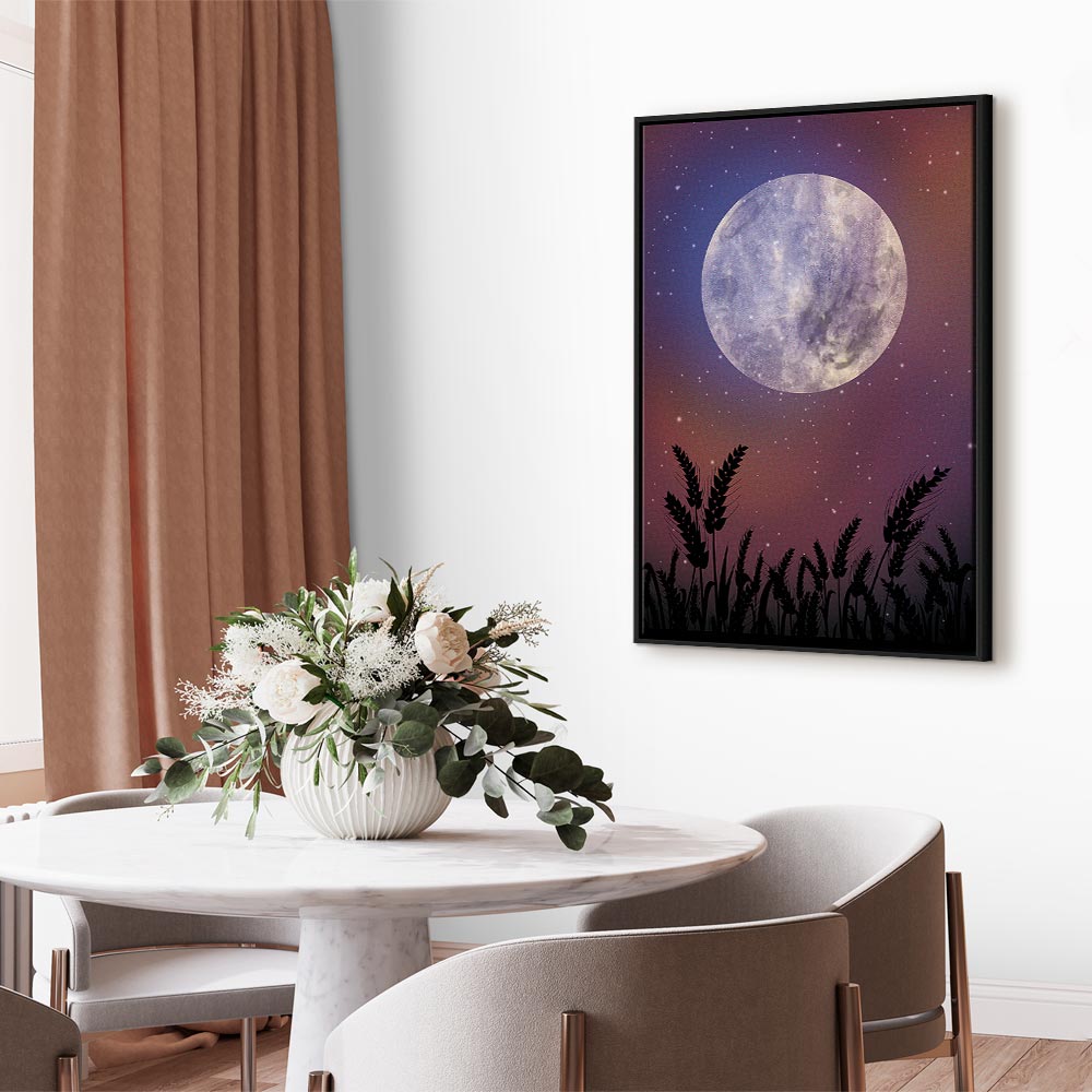 Starry Country Night Sky Landscape Canvas Print