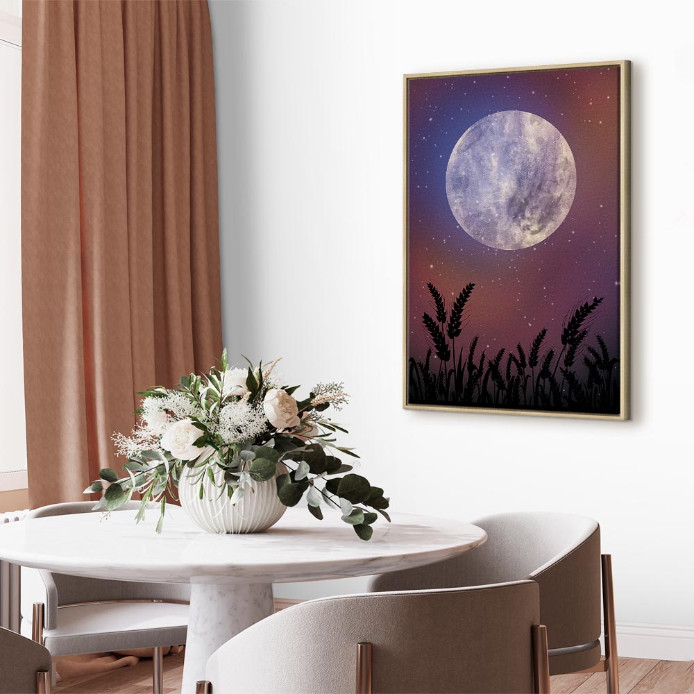 Starry Country Night Sky Landscape Canvas Print