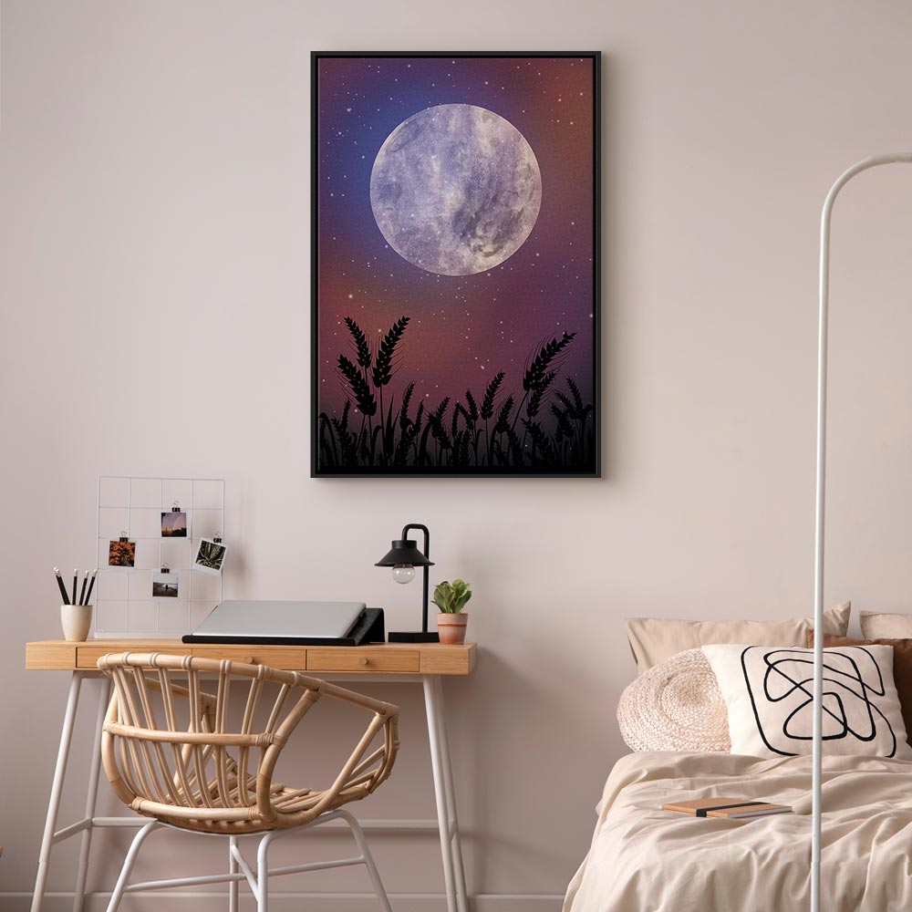Starry Country Night Sky Landscape Canvas Print