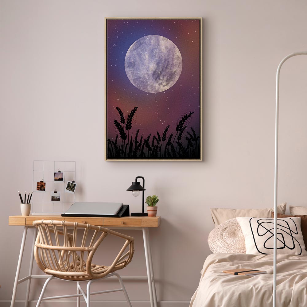 Starry Country Night Sky Landscape Canvas Print