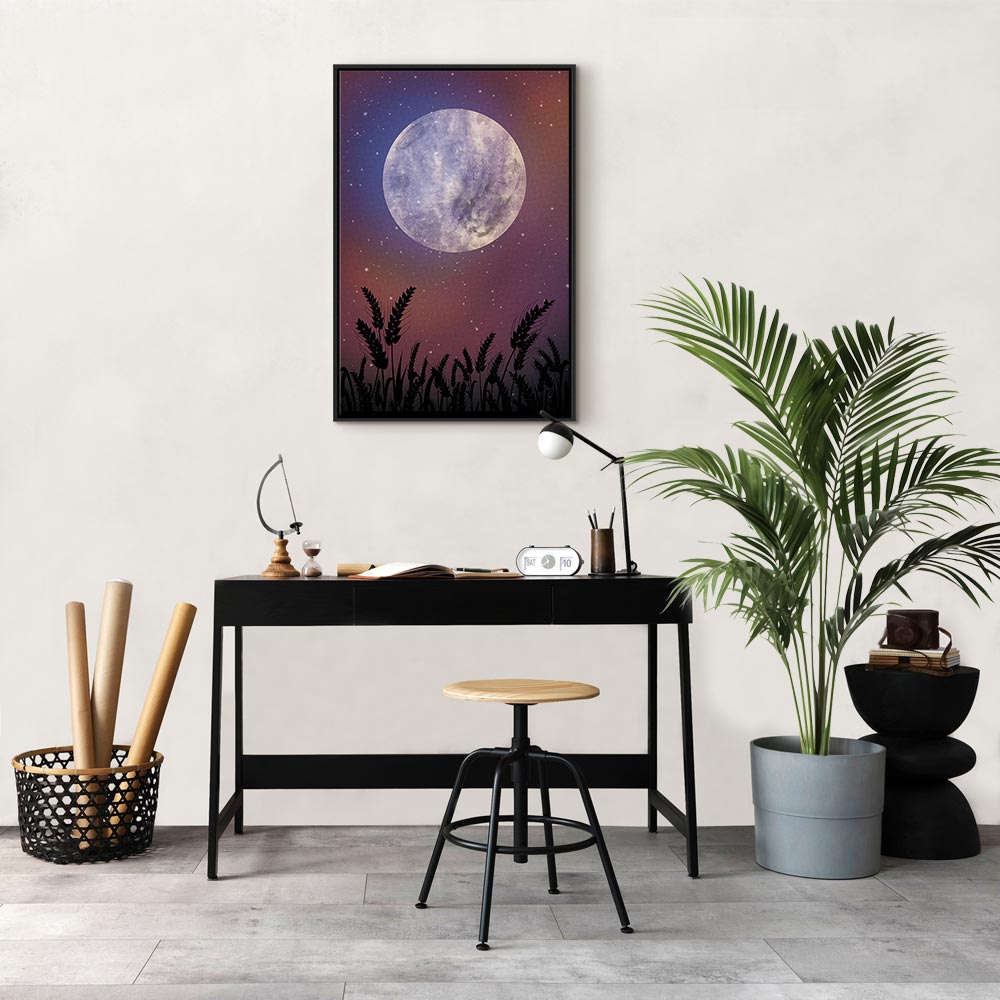 Starry Country Night Sky Landscape Canvas Print