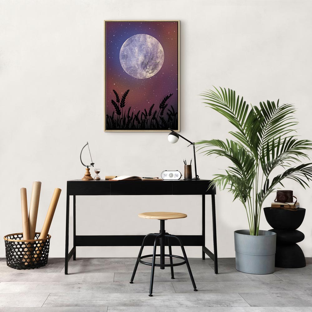 Starry Country Night Sky Landscape Canvas Print