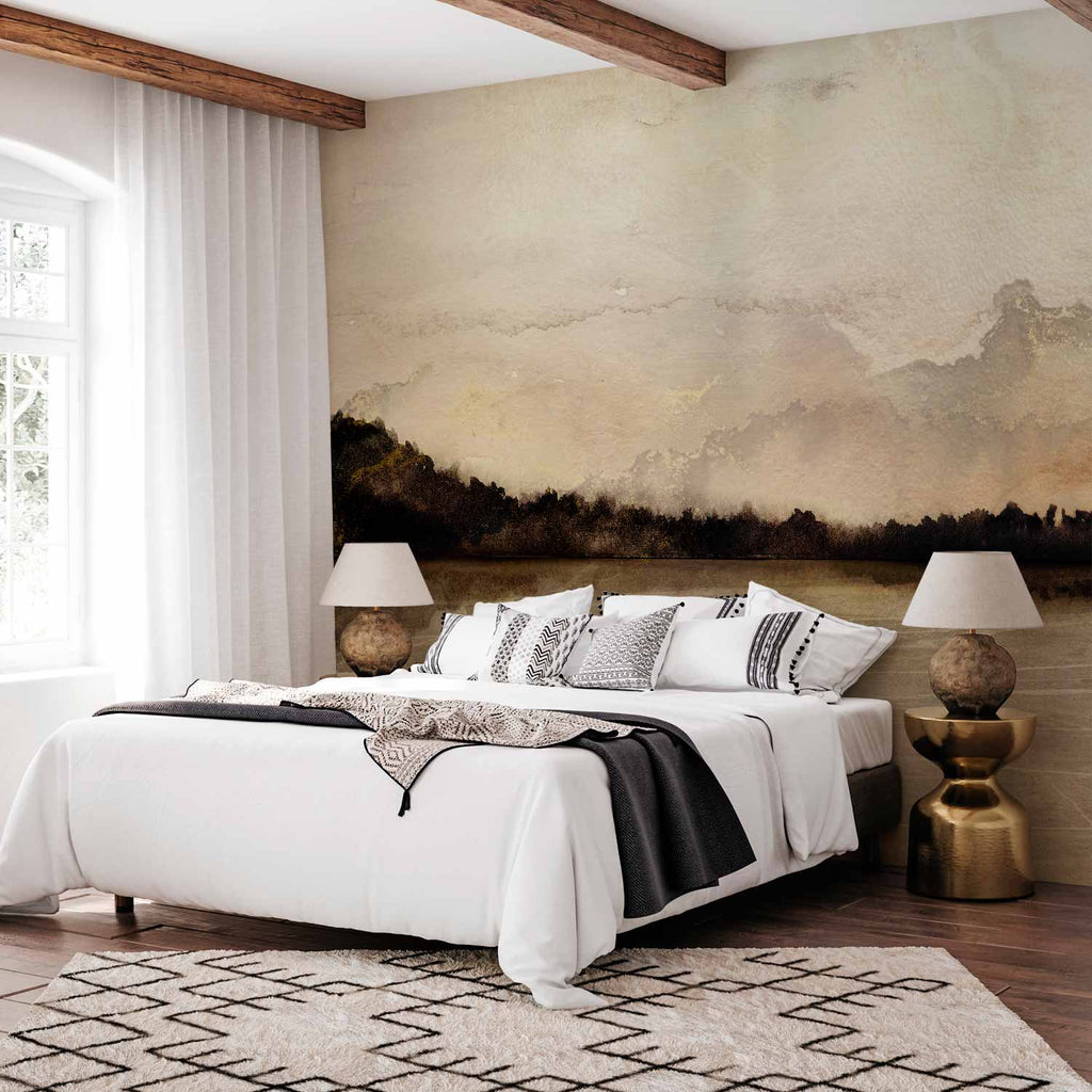 Sepia Landscape Unusual Nook Wall Mural