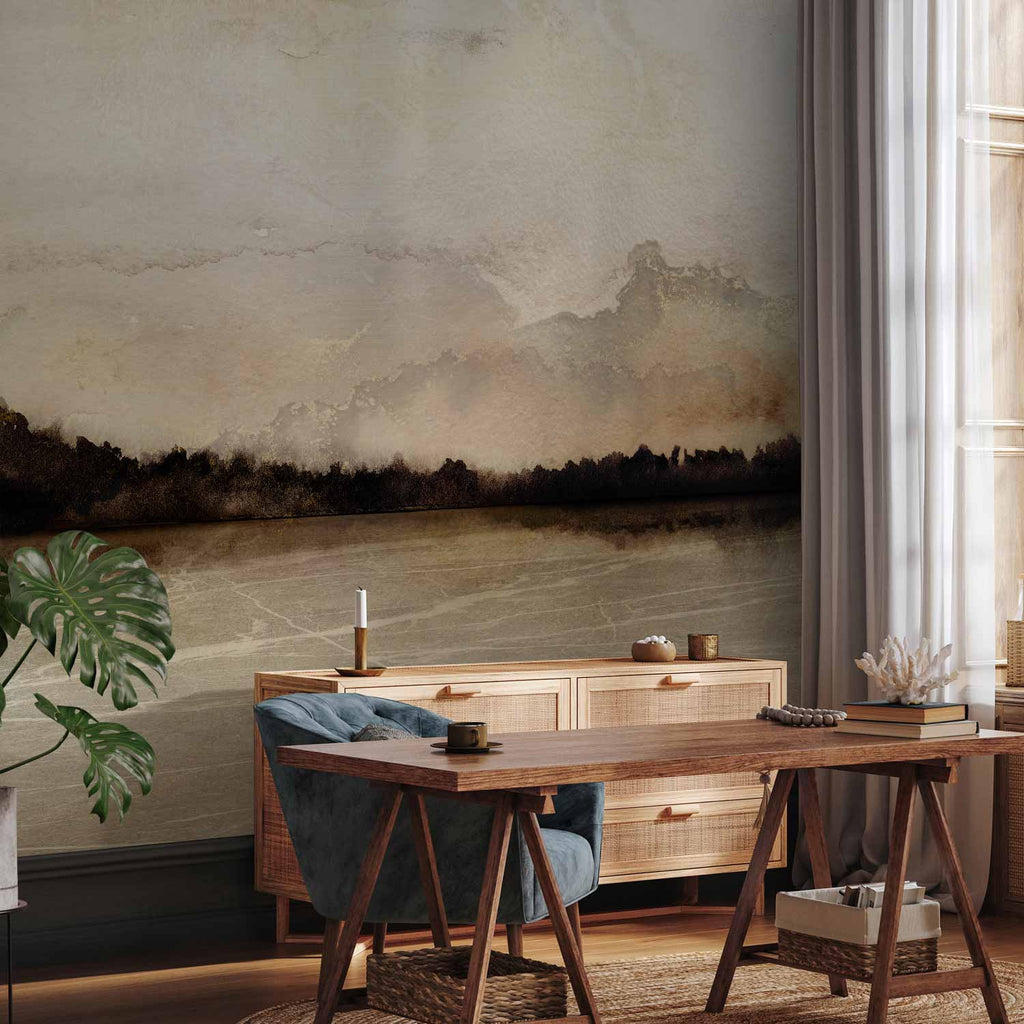 Sepia Landscape Unusual Nook Wall Mural