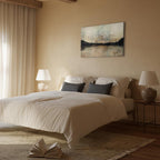 Sepia Lake Trees Landscape Canvas Print