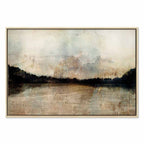 Sepia Lake Trees Landscape Canvas Print