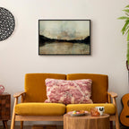 Sepia Lake Trees Landscape Canvas Print