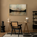 Sepia Lake Trees Landscape Canvas Print