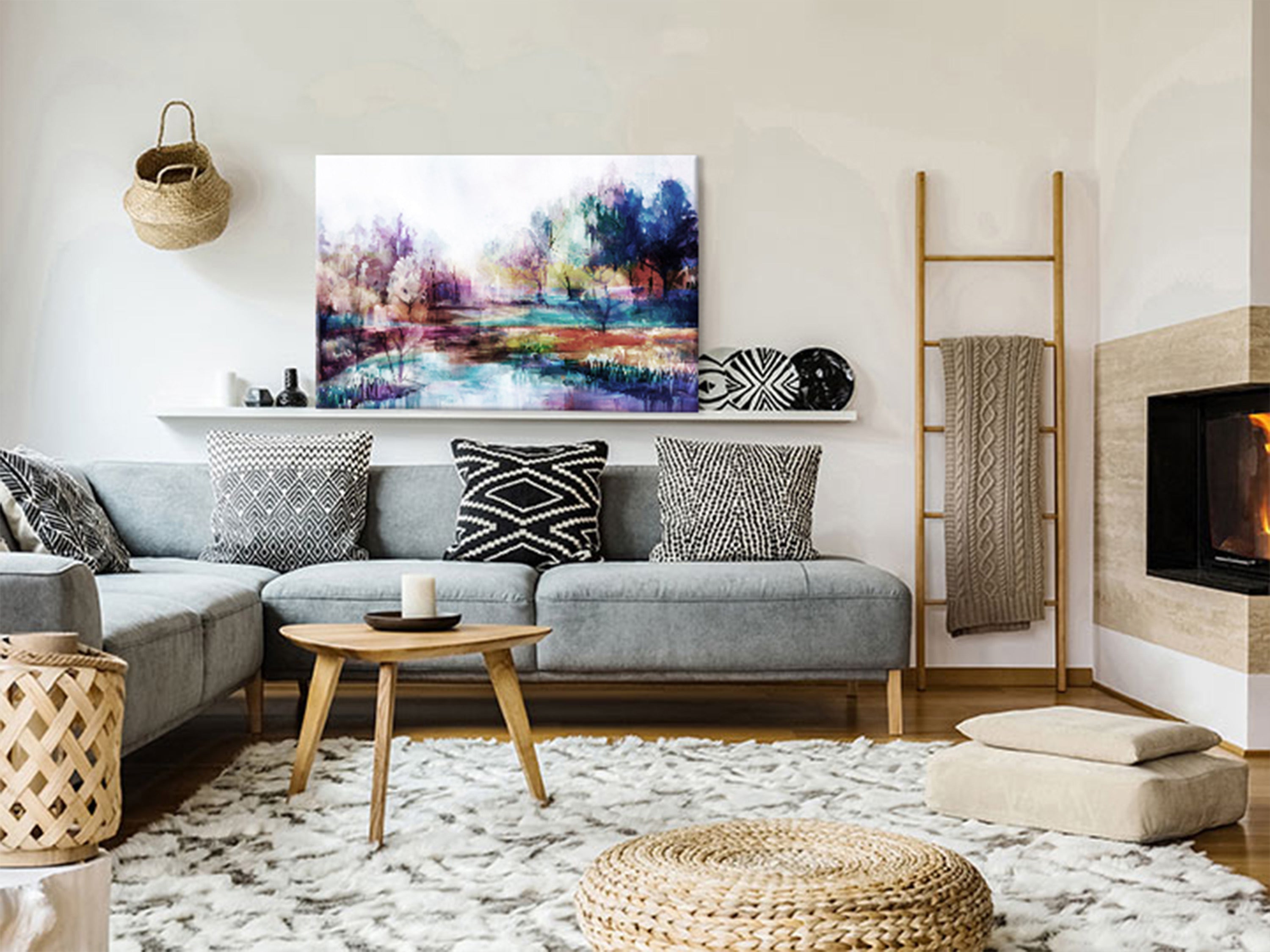 Canvas Print World in Paints Wide 1 Part